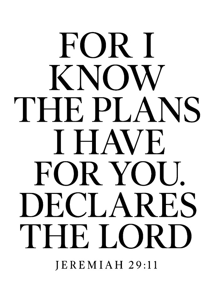 Jeremiah 29:11 Inspirational Bible Verse Print