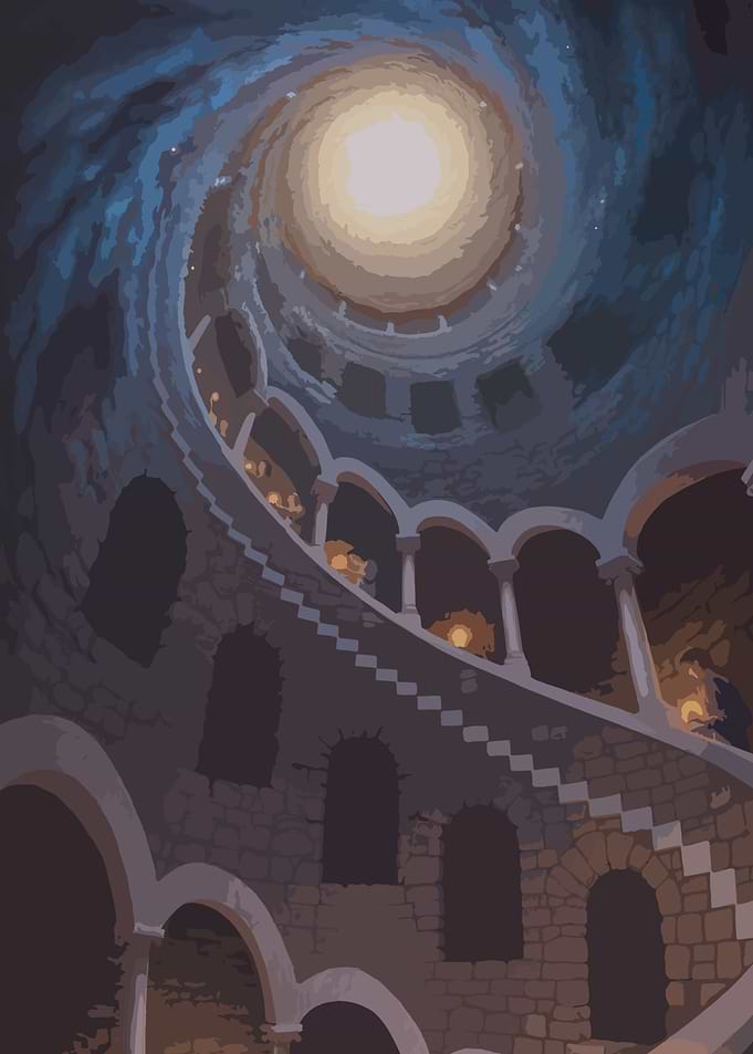 Spiral Staircase to Celestial Light
