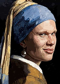 Erling Haaland as Girl with a Pearl Earring