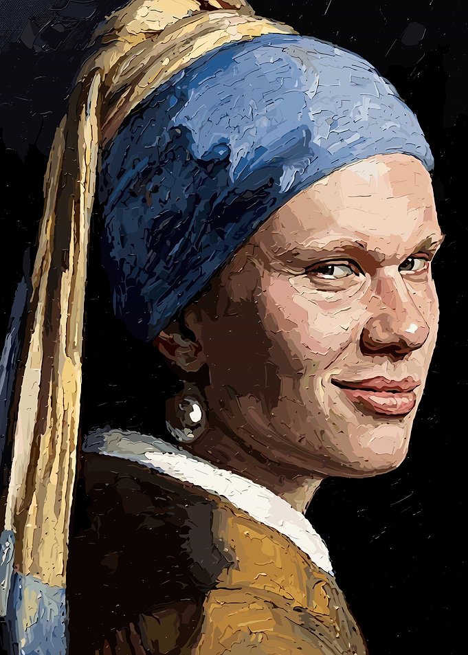 Erling Haaland as Girl with a Pearl Earring