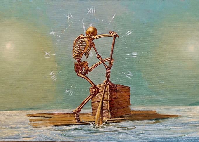 Skeleton Rowing on a Clock Face
