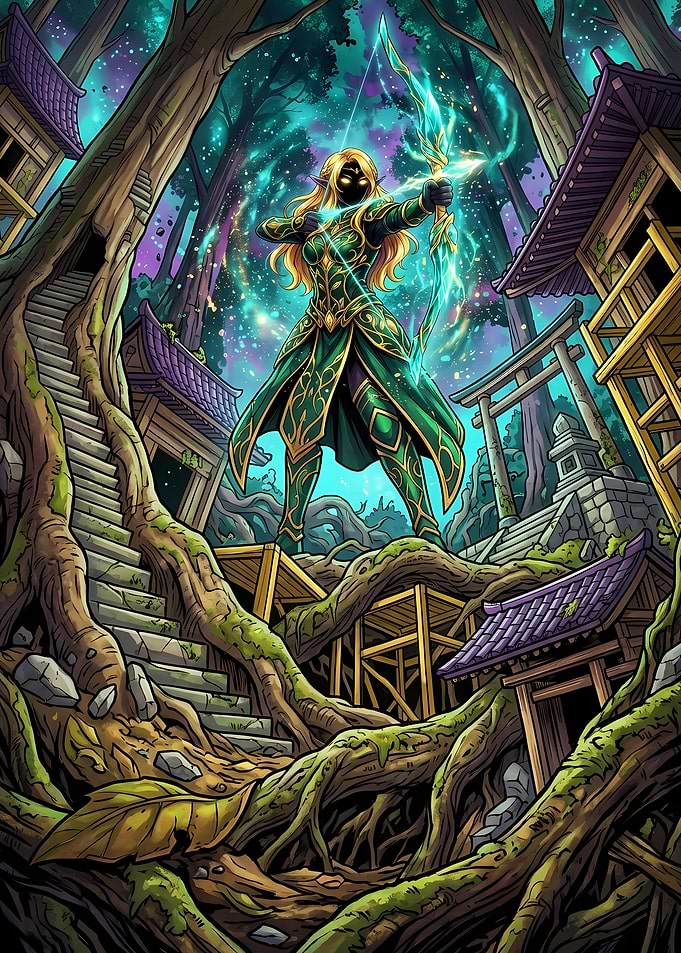 Elven Archer in Enchanted Forest Temple