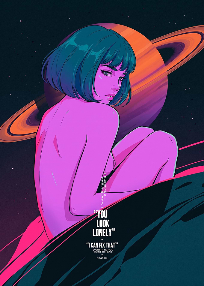 Blade Runner Inspired Space Girl Art