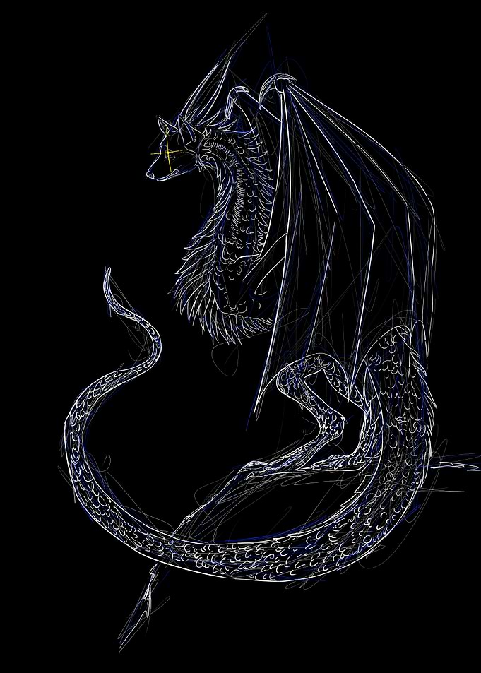 Scribble Art Dragon Illustration