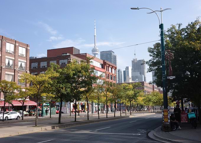 Toronto Street View with CN Tower