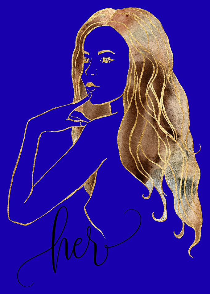 Minimalist Gold Line Art Portrait