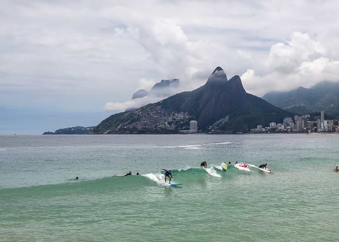 Surfers at Ipanema Beach Rio