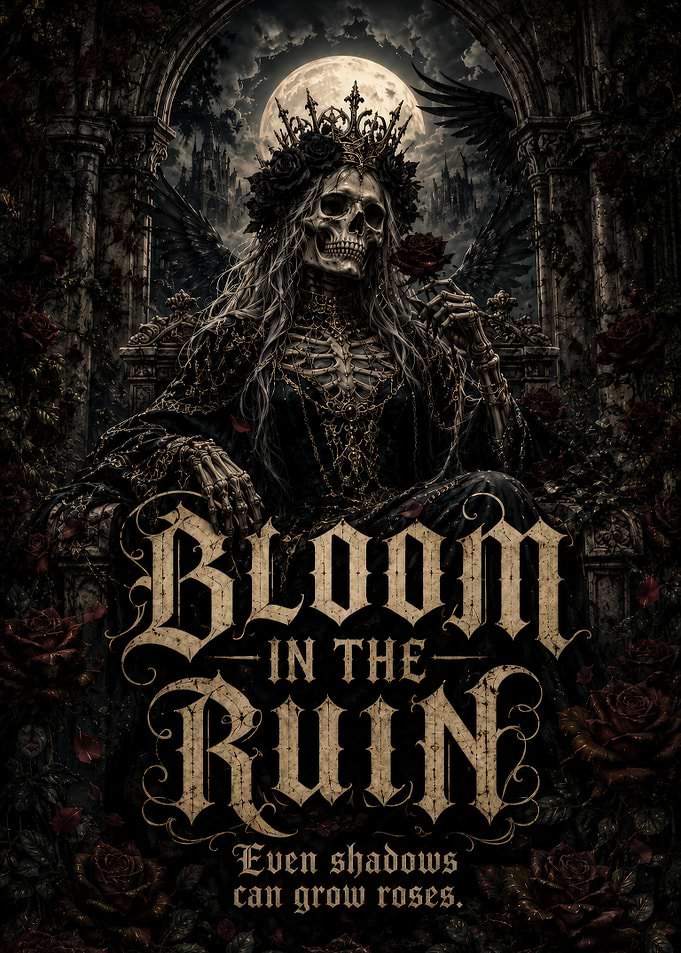 Gothic Skeleton Queen with Roses