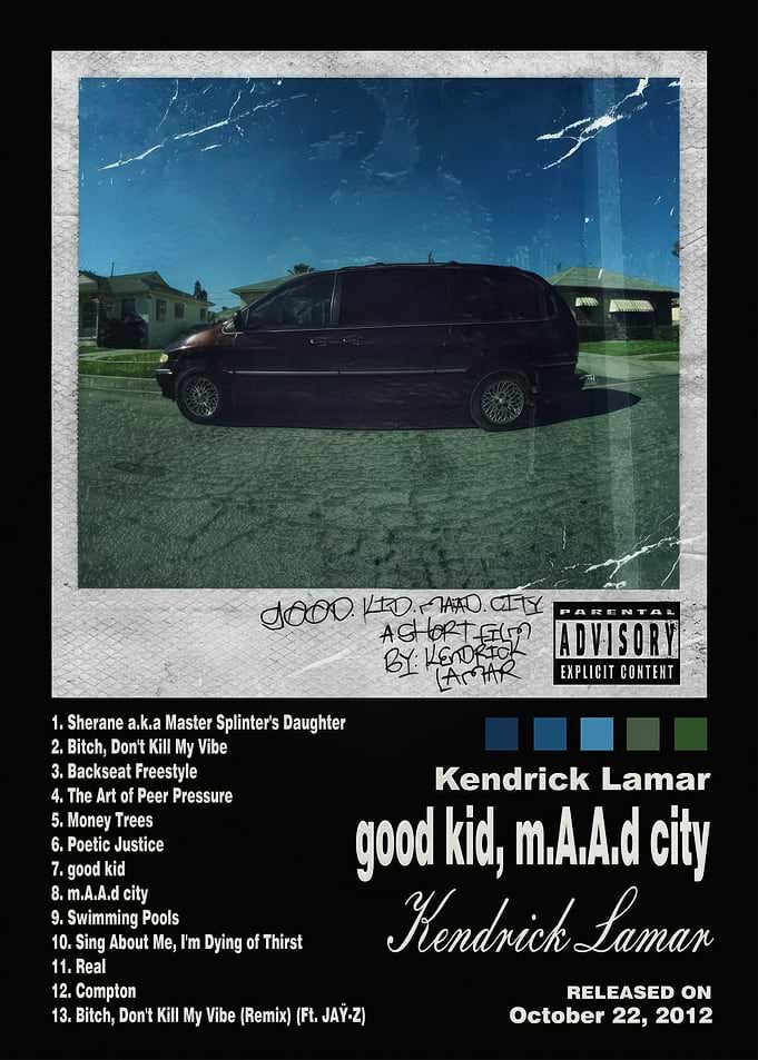 Kendrick Lamar good kid m.A.A.d city poster