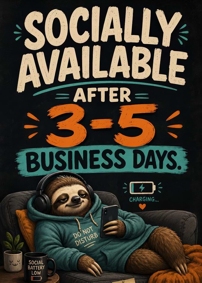 Socially Available Sloth Poster