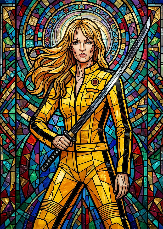 The Bride Kill Bill Stained Glass Portrait
