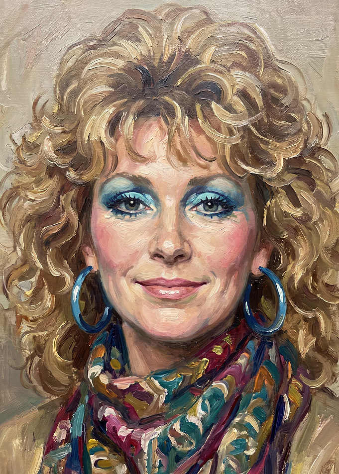 Oil Portrait of Blonde Woman
