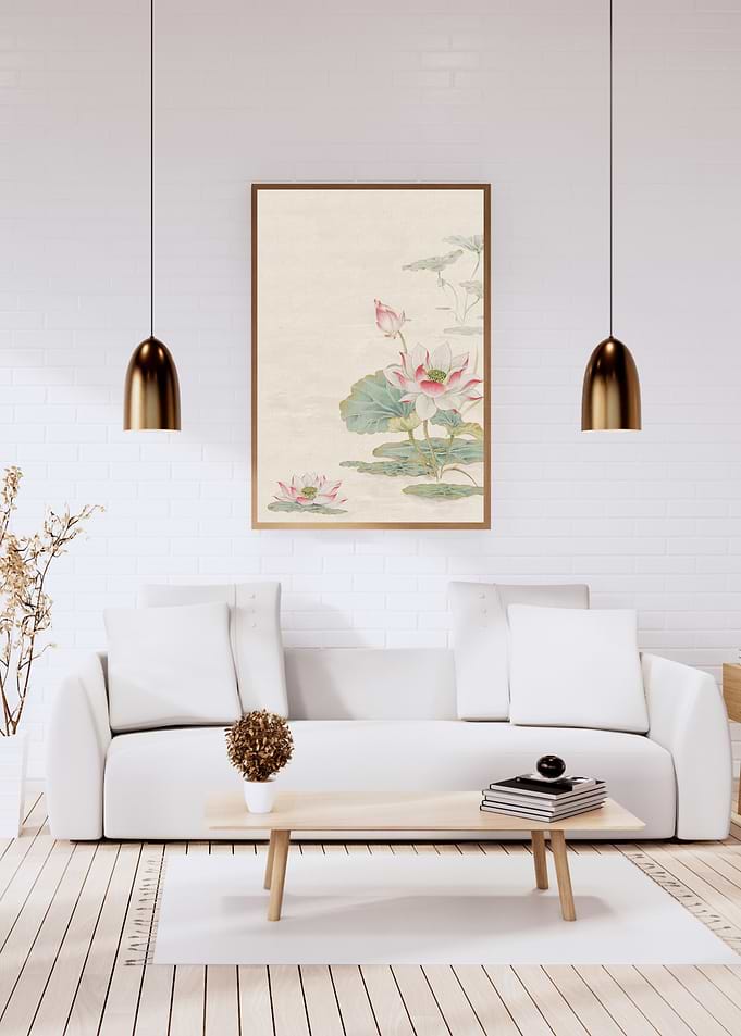 Lotus Flower Wall Art Living Room