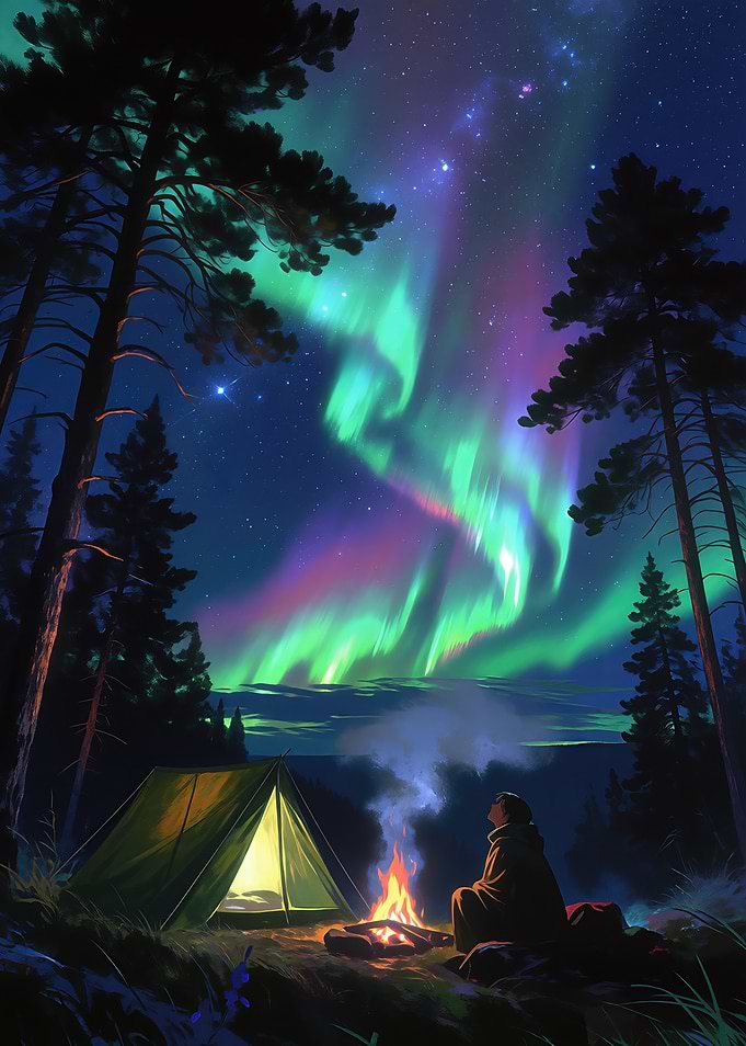Camping Under the Northern Lights