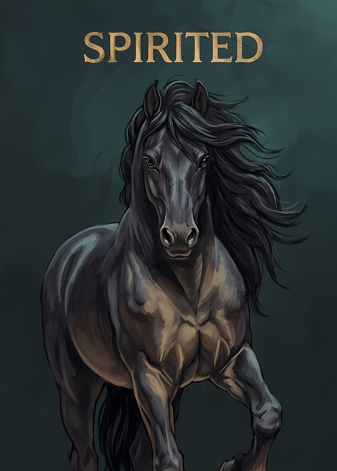 Spirited Black Horse Portrait