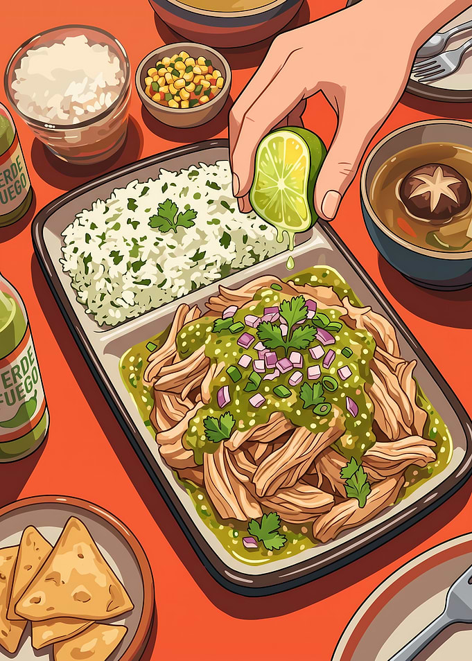 Hand Squeezing Lime Over Carnitas