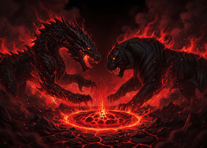 Epic Battle of Dragon and Tiger