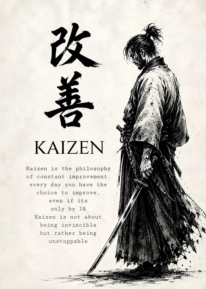 Kaizen Samurai Philosophy Poster