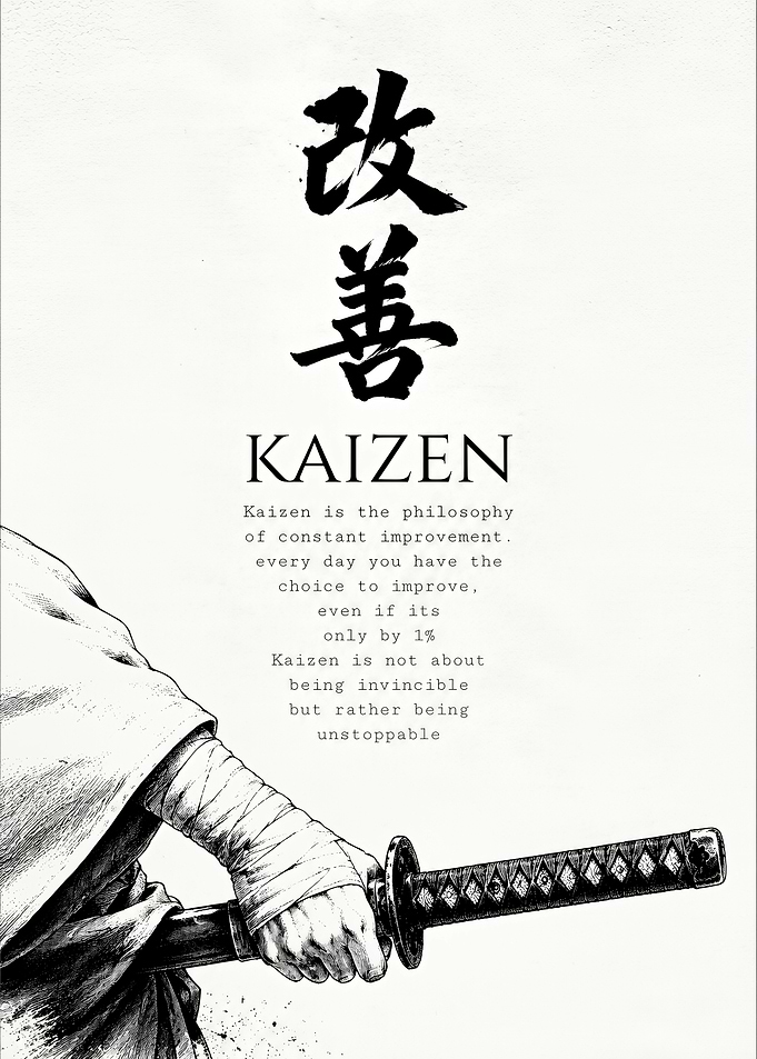 Kaizen Samurai Philosophy Poster