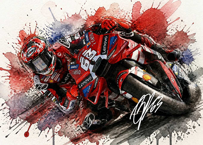 Pecco Bagnaia Watercolor Art