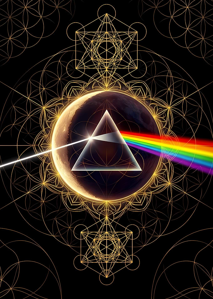 Pink Floyd Prism Sacred Geometry Art