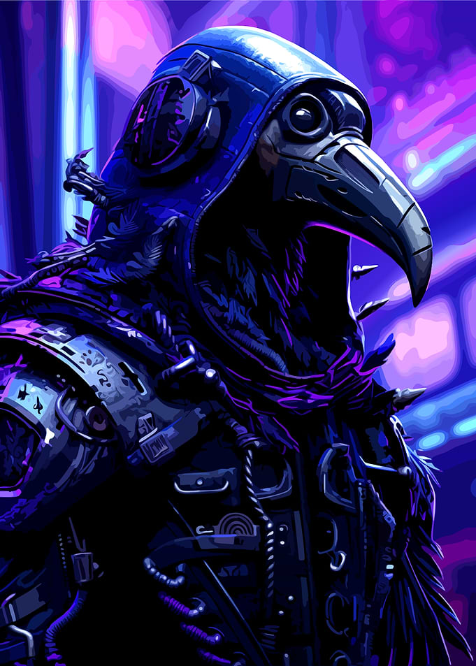 Cyberpunk Plague Doctor Portrait