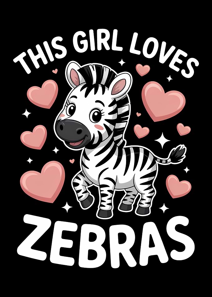 Cute Zebra Girl Loves Zebras Design