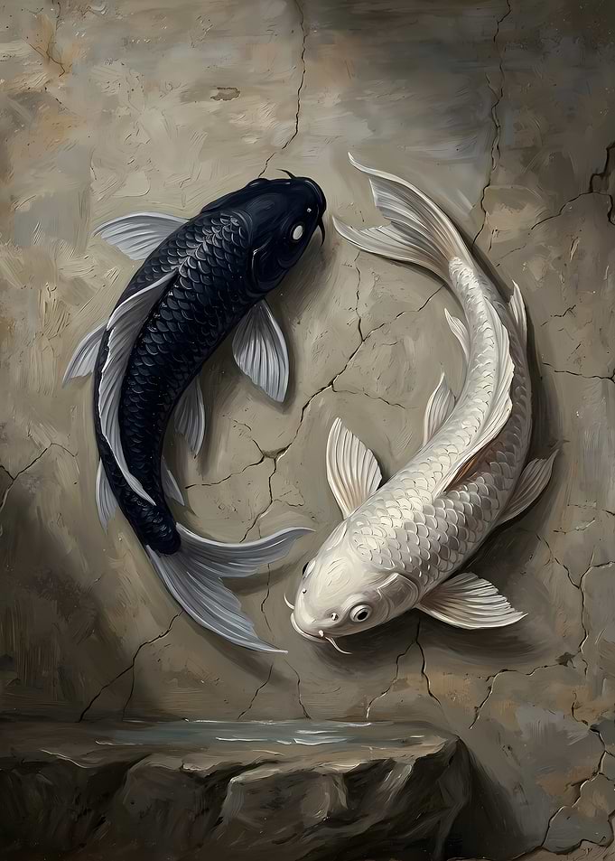 Yin Yang Koi Fish Painting