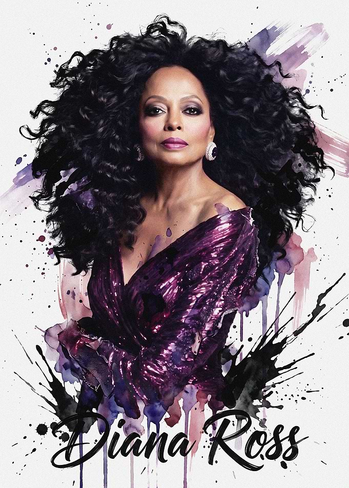 Diana Ross Watercolor Portrait
