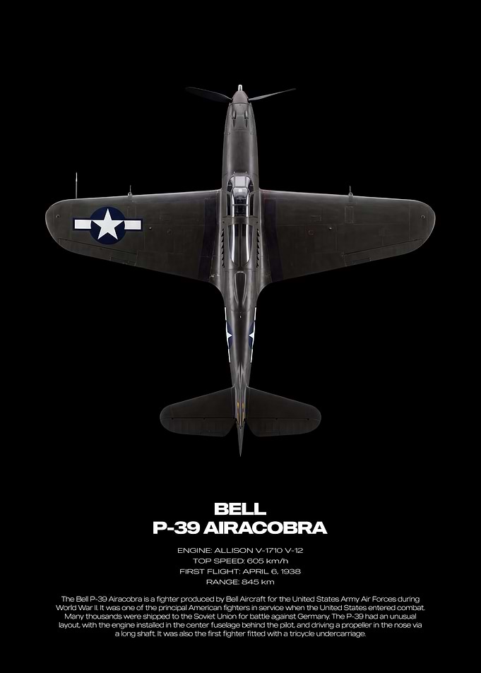 Bell P-39 Airacobra Technical Poster