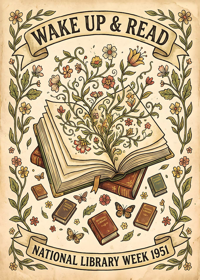 Vintage National Library Week Poster