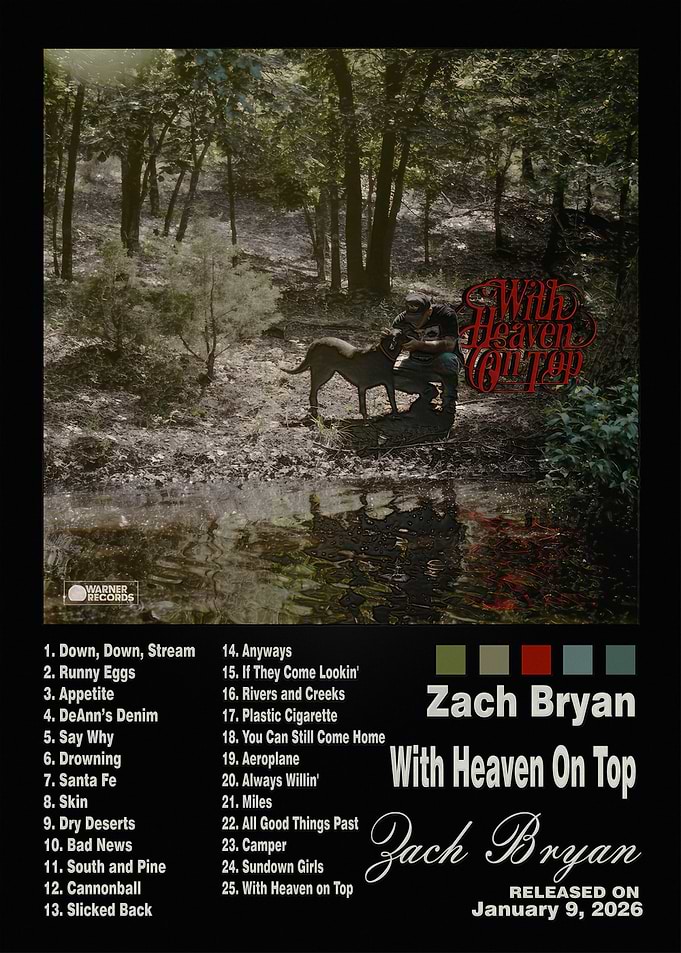 Zach Bryan With Heaven On Top Poster