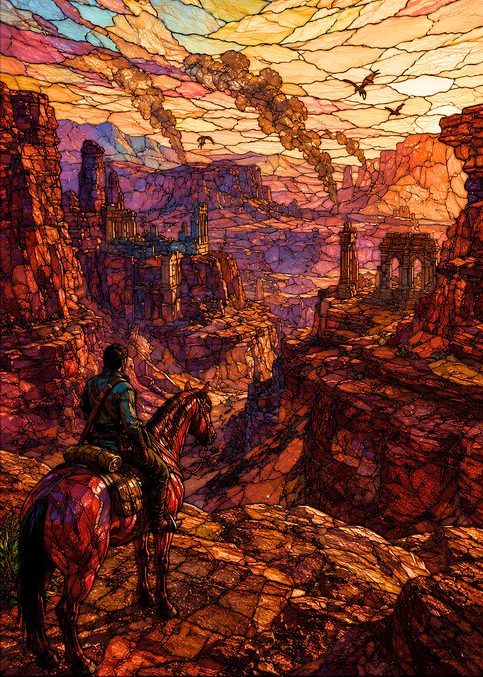 Stained Glass Canyon Rider