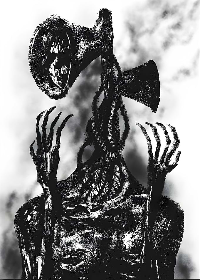 Siren Head Horror Creature Illustration