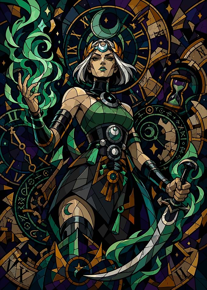 Stained Glass Goddess of Time