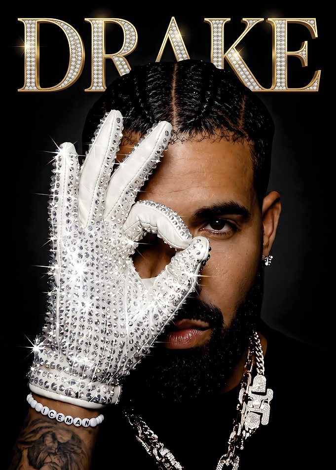 Drake Portrait with Diamond Glove