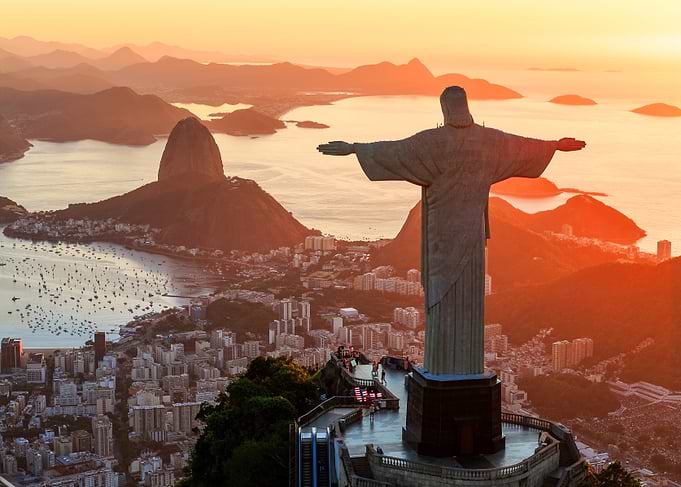 Christ the Redeemer Statue at Sunset