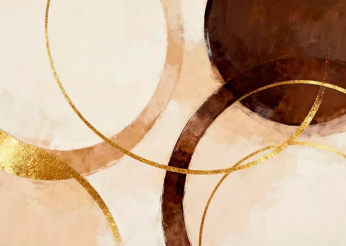 Abstract Gold and Brown Circles