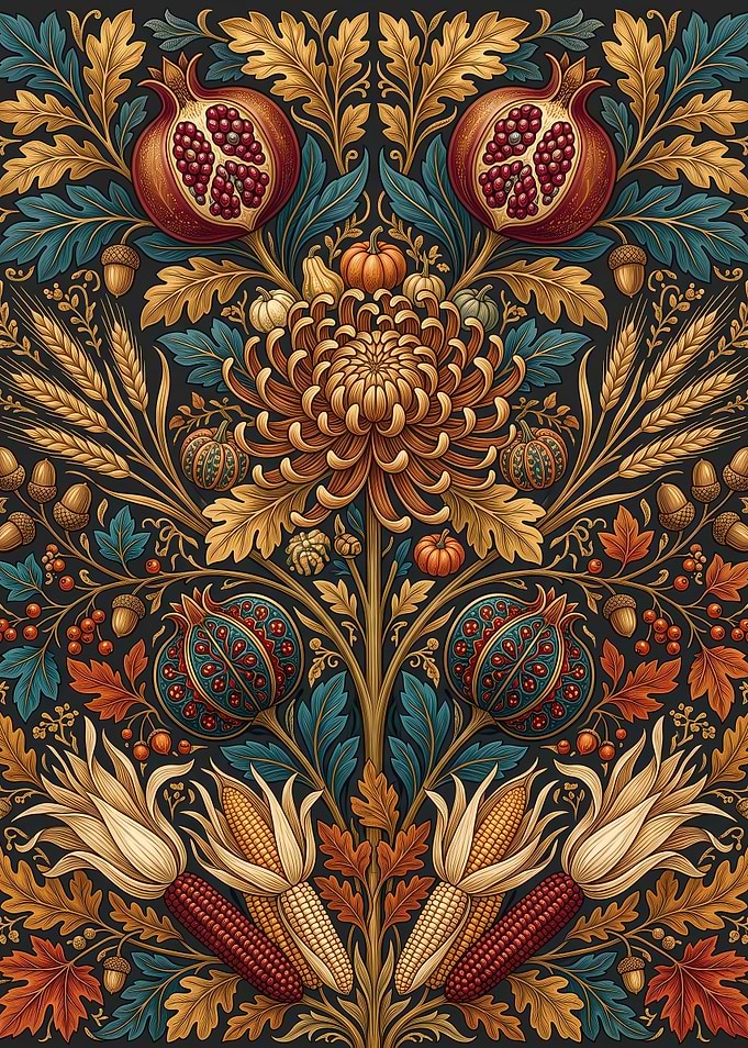 Autumn Harvest Floral Pattern