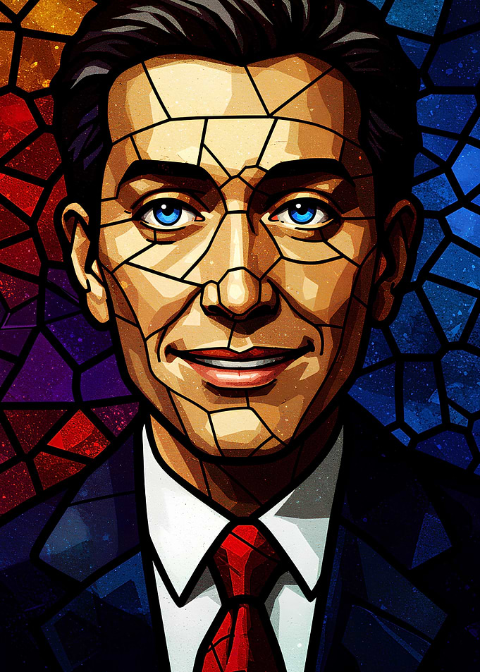 Stained Glass Portrait of a Man