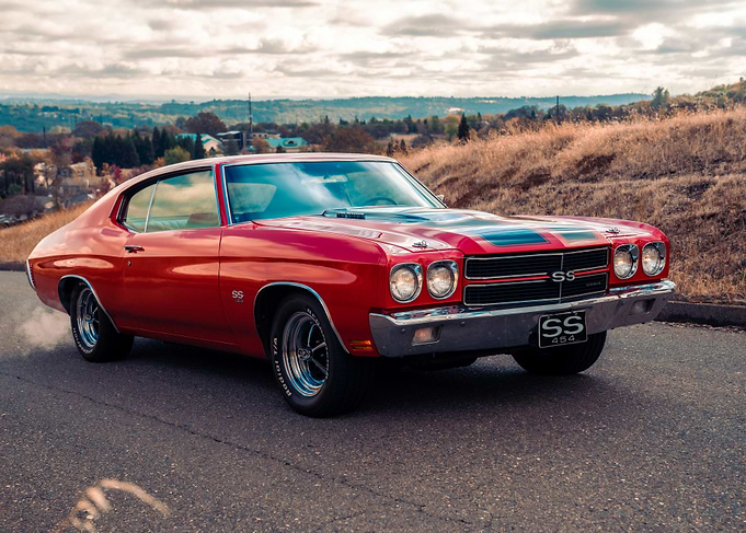 Classic Red Chevrolet Chevelle SS 454