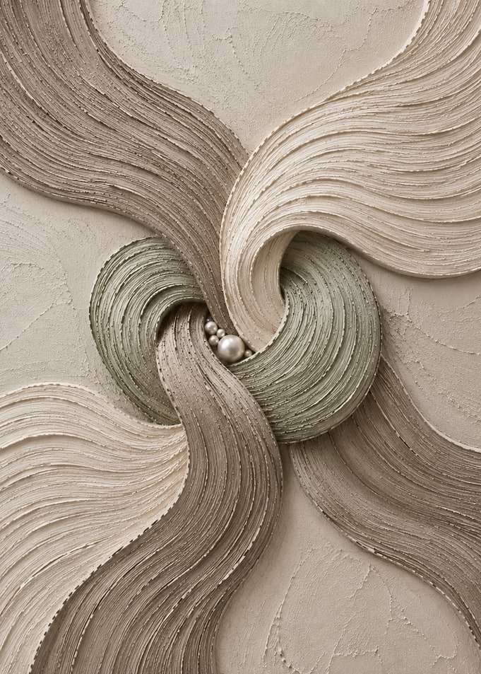 Textured Abstract Swirls with Pearls