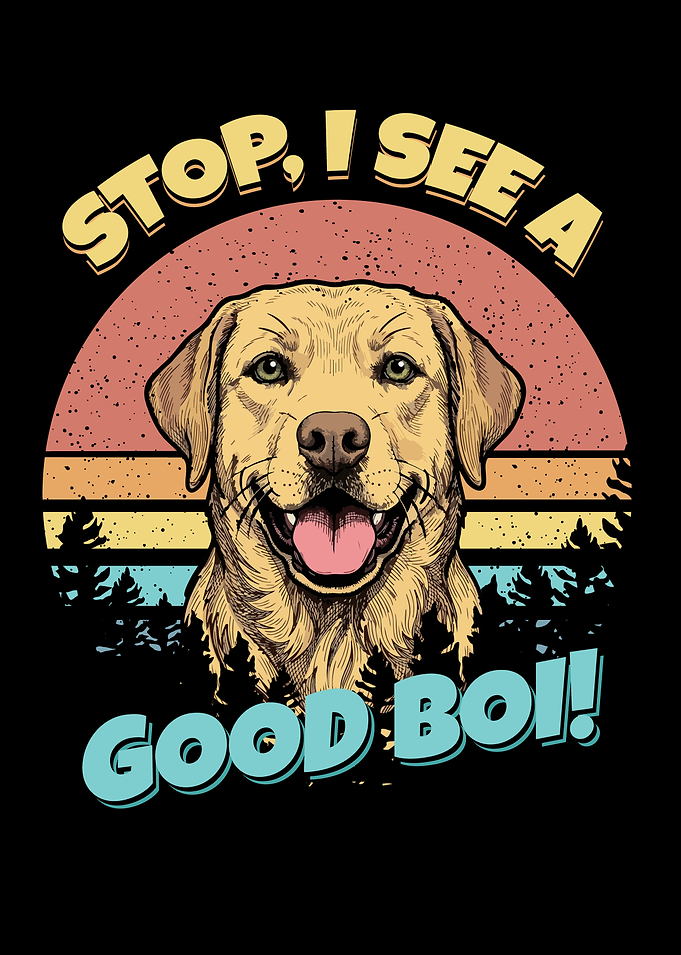 Retro Golden Retriever Good Boi Design