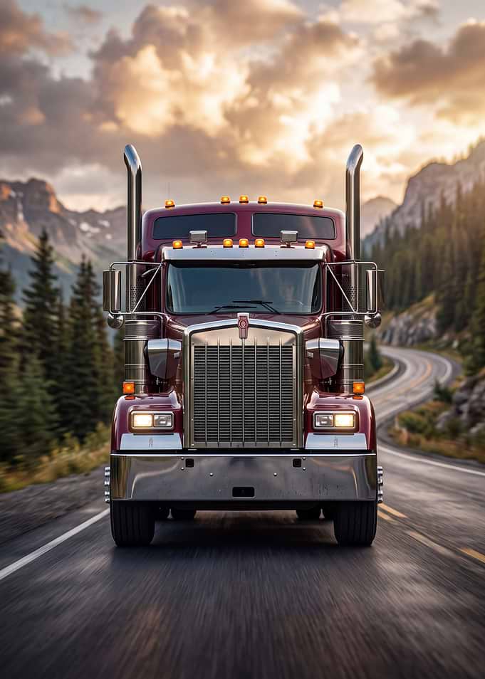 Kenworth Semi Truck on Mountain Road