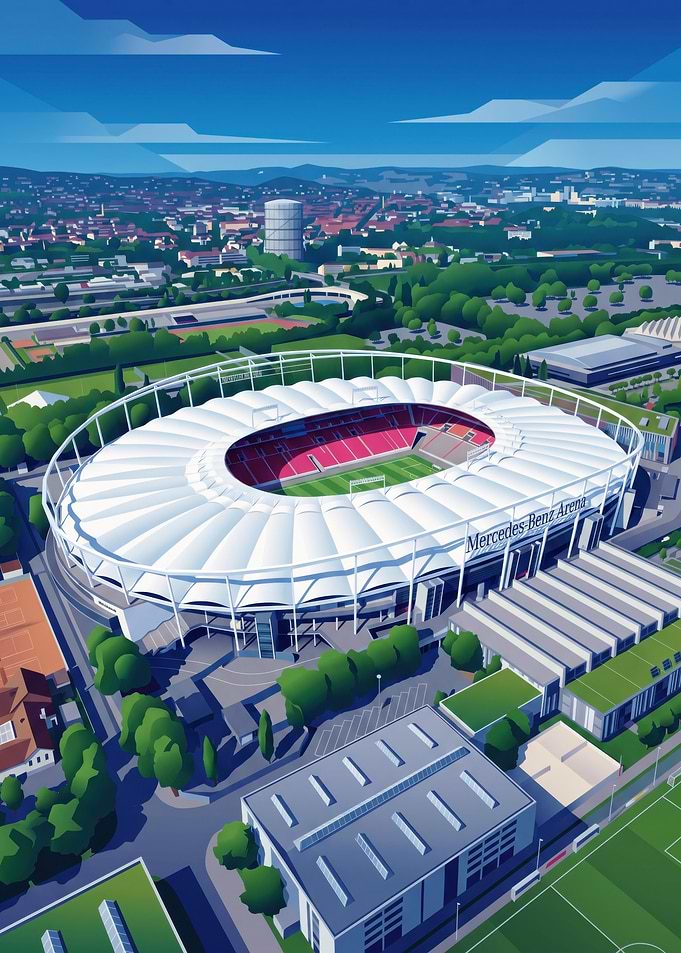 Mercedes-Benz Arena Stadium Illustration