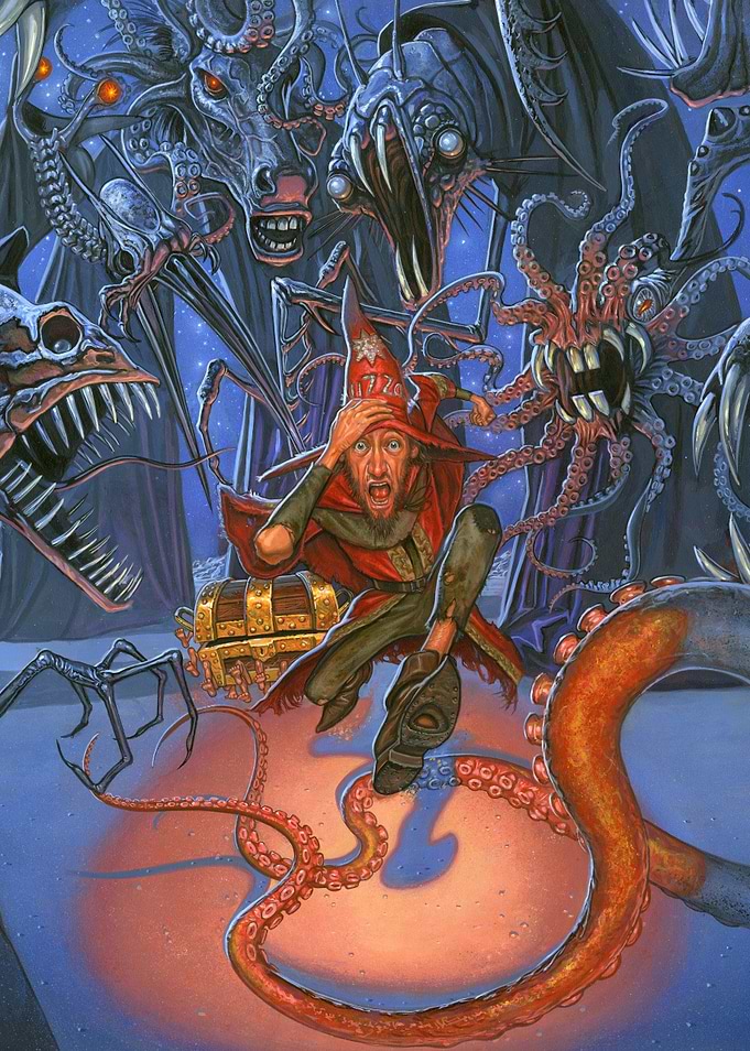 Rincewind Running from Discworld Monsters