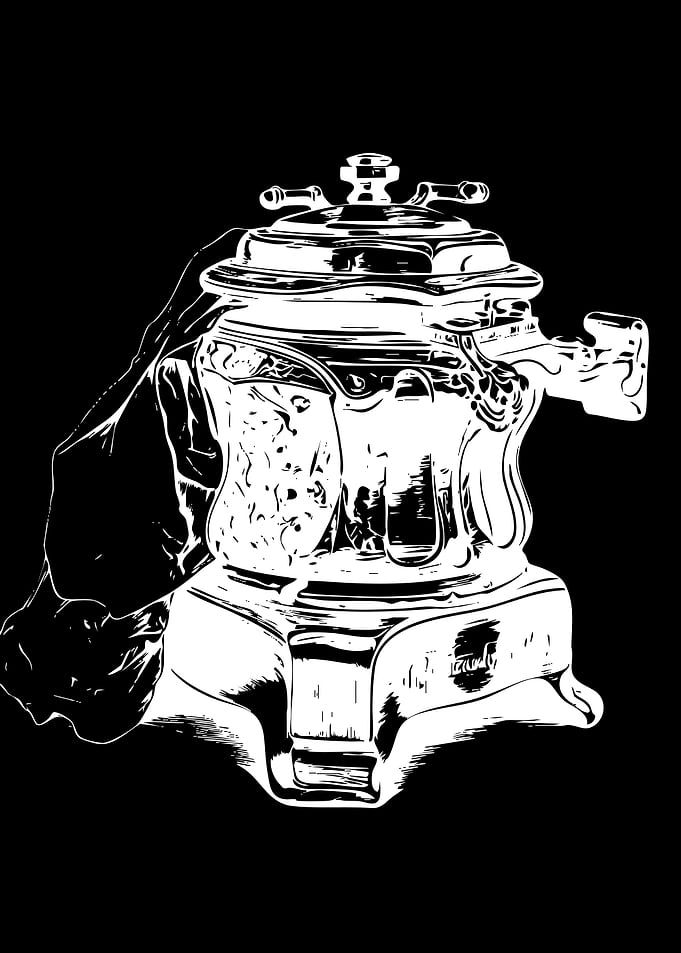 Vintage Coffee Percolator Line Art