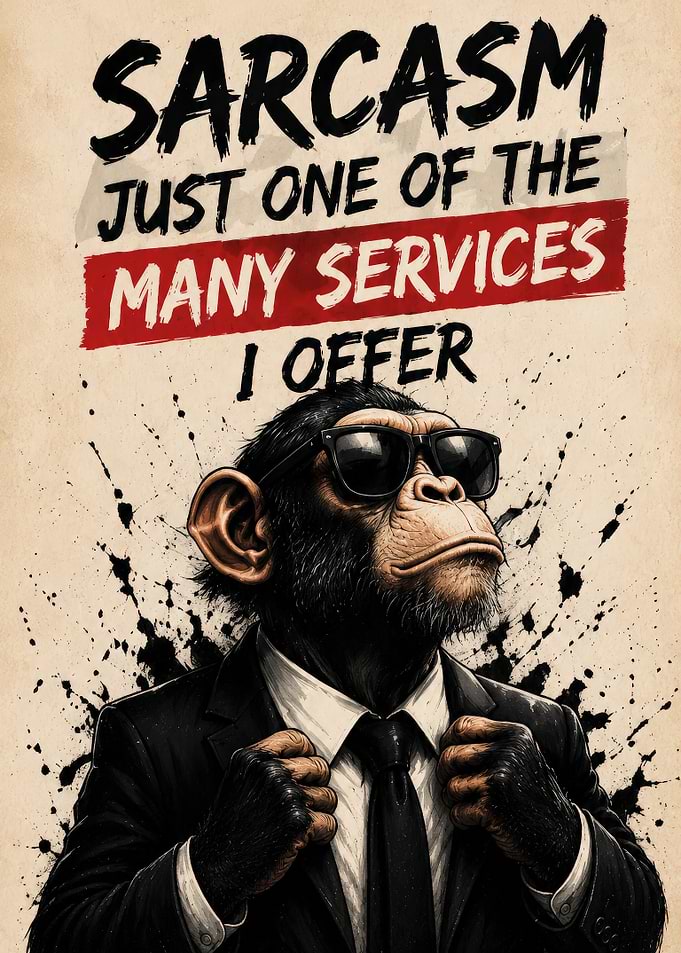 Sarcastic Monkey in a Suit Poster