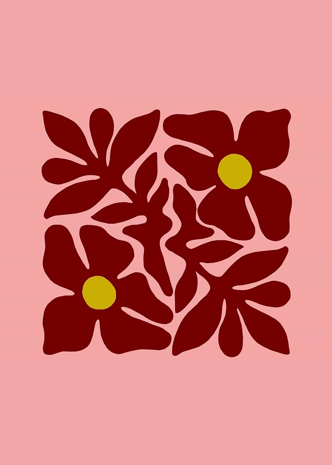 Minimalist Floral Square Art