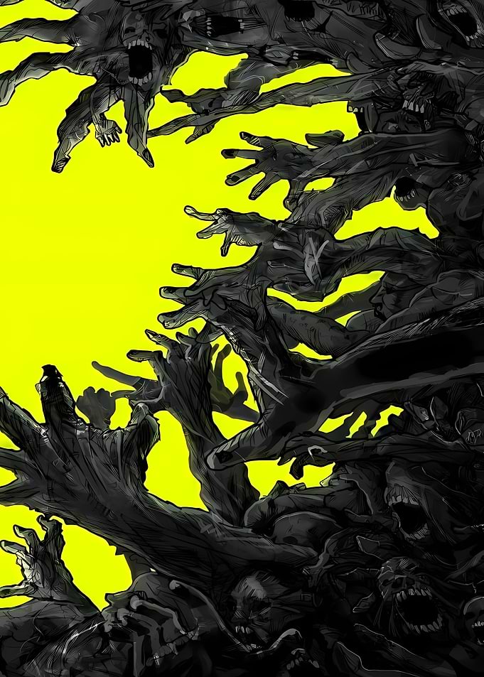 Swarm of Reaching Dark Hands